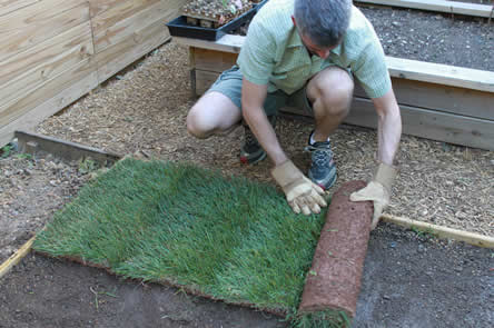 Leggen van graszoden